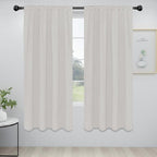 Easy-Going Rod Pocket Blackout Curtains for Bedroom, Room Darkening Window Curtains for Living Room, Thermal Insulated Noise Reduction Solid Window Drapes, 2 Panels(42x72 in, Light Linen)