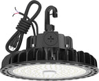 HYPERLITE High Bay Led Lights 100W 14,500LM (145lm/w) 5000K 1-10V Dimmable 5' Cable with 110V Plug US Hook UL Listed High Bay Led Shop Light for Barn Workshop Warehouse