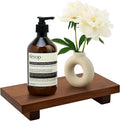 Acacia Wood Riser Pedestal Stand Farmhouse Small Bathroom Vanity Tray Rustic Wooden Hand Soap Dish Dispenser Holder for Kitchen Sink Counter Decorative Tray Modern Bathroom Decor Organizer Accessories