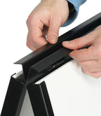 Black Finish Steel Sidewalk Sign Frame, 30-3/8 x 43 x 25-1/4-Inch, Double-Sided, A-Frame Style, for Outdoor Use