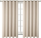 BGment Blackout Curtains - Grommet Thermal Insulated Room Darkening Bedroom and Living Room Curtains, Set of 2 Panels (70 x 63 Inch, Champagne)