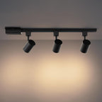 Amped Collection 3-Light 48in Field Cuttable LED Track Lighting Kit with 3 LED 3000K Warm White Track Heads, 4ft Track, End Caps, Floating Feed in Black Finish