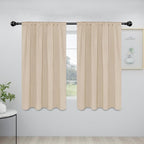Easy-Going Rod Pocket Blackout Curtains for Bedroom, Room Darkening Window Curtains for Living Room, Thermal Insulated Noise Reduction Solid Window Drapes, 2 Panels(42x54 in, Beige)