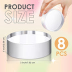 Remerry 8 Pcs Acrylic Round Blocks for Display Clear Polished Blocks for Display Clear Acrylic Edge Polished Base Display Riser for Table Showing Cosmetics Collectibles Figures(3 x 3 x 1 Inches)