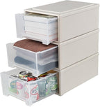 Gloreen 12 L Plastic Stackable Storage Drawers, 3 Packs Desktop Compact Drawer Box
