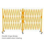 GYMTIME Expandable Metal Barricade Gate, Portable Safety Barrier with Casters, Folding Security Gate, Mobile Retractable Fence, 0-180 Degree Rotating, 23.6 Feet, Yellow