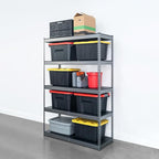 SafeRacks Modular Garage Shelving - 5 Tier Storage Shelves, Tall Metal Rack Shelves for Storage, Heavy Duty Steel Shelf Organizer for Garage, Or Kitchen Pantry (Hammertone, 18 x 48 x 72)