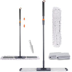Dust Mop for Hardwood Floors 36" Commercial Industrial Cotton Floor Dust Mop with Extra 3 Mop Refill Pads 61 Inch Long Handle for Cleaning Office Garage Hardwood Warehouse Factory Mall Deck
