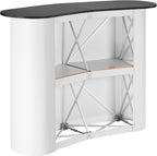 VEVOR Portable Tradeshow Podium Table, 51.18" x 18.31" x 37.4", Display Exhibition Counter Stand Booth Fair with Wall, Foldable Promotion Retail Bar Table Pop Up Podium with Storage Rack, Carrying Bag