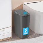 Cesun 5 Gallon Automatic Bathroom Trash Can, Touchless Motion Sensor Garbage Can with Lid, Smart Plastic Slim Wastebasket for Bathroom, Office, rv, Bedroom, Living Room, Grey