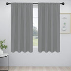 Easy-Going Rod Pocket Blackout Curtains for Bedroom, Room Darkening Window Curtains for Living Room, Thermal Insulated Noise Reduction Solid Window Drapes, 2 Panels(42x63 in, Light Gray)
