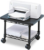 Safco Onyx Rolling Cart Printer Stand, Under-Desk Mobile Utility Table for Home Office with Steel Shelf, Gray