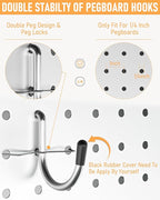 INCLY 1/4" Pegboard Hooks Set for Hanging, 206PCS Heavy Duty Peg Board Hooks & Hangers Only Fit 1/4 Inch Pegboard for Tools Crafts Assortment Garage Organizer Attachment Peg Board Accessories