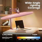 Neatfi XL 2,200 Lumens LED Task Lamp, 24W Super Bright Desk Lamp, 117 Pcs SMD LED, 4 Level Brightness, Dimmable, Task Light for Home, Office, Workbench (Non-CCT, Rose Gold)