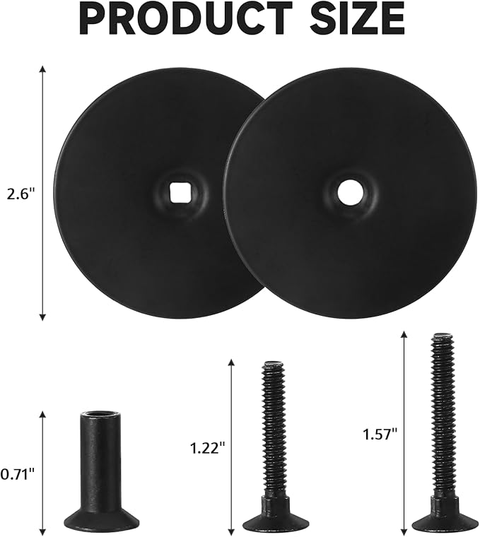 3 Sets Door Hole Cover Plate, Door Knob Cover Door Knob Plate 2-5/8" Diameter Black Door Knob Covers Door Hole Filler Plate for Home Security (3, Black)