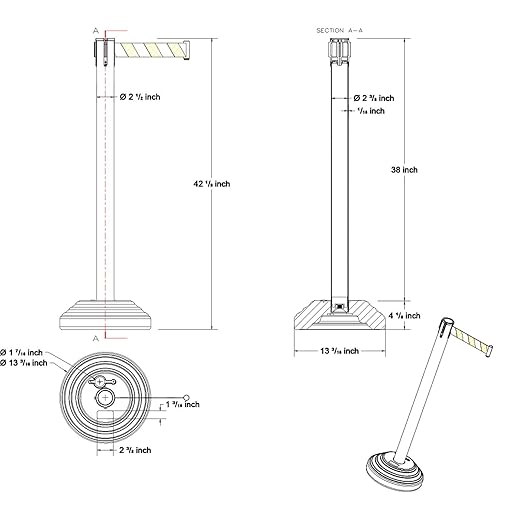 10 ft Crowd Control Stanchion Set, Crowd Control Barrier, Stanchions with Retractable Belts & Water Filled Base, Retractable Stanchions, Queue Management Stanchion (6 Pack) (Yellow)