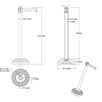 10 ft Crowd Control Stanchion Set, Crowd Control Barrier, Stanchions with Retractable Belts & Water Filled Base, Retractable Stanchions, Queue Management Stanchion (6 Pack) (Yellow)