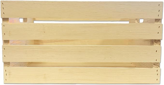Wilson Large Wooden Pine Crate for Storage and Decoration at Home, Office, Kitchen, Bedroom, and Retail (12.5"x9.625"x17.875")(1) SINGLE CRATE