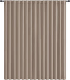 Hiasan Privacy Room Divider Patio Sliding Door Curtain Extra Wide Blackout Thermal Insulated Curtains with Back Tab & Rod Pocket for Bedroom Partition Living Room (120 x 84 Inches, Camel)