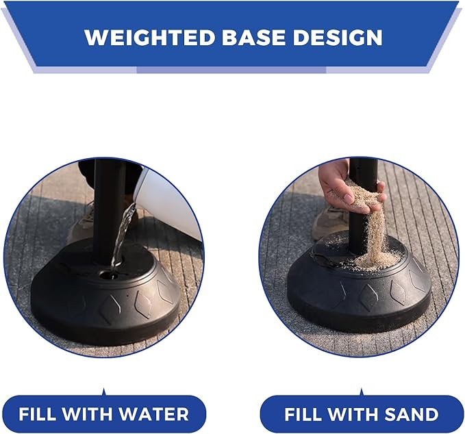 BESEA Portable Sign Holder Stand 6 Pack, Heavy-Duty Fillable Weighted Base Sign Holders, 41 inch Height Standing Sign Holder for Safety Signs, Reserved Parking Sign with Stand – Indoor & Outdoor Use