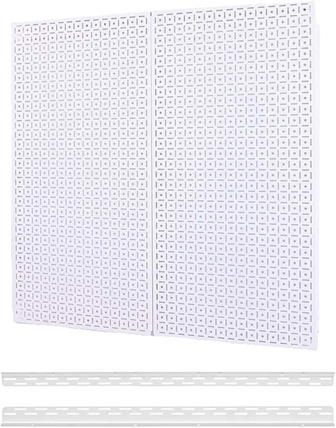 OmniWall Pegboard 2- Panel Side-By-Side Set 32-Inch Tall x 32-Inch Wide Metal Pegboard For Garage & Home Storage Orange