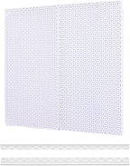 OmniWall Pegboard 2- Panel Side-By-Side Set 32-Inch Tall x 32-Inch Wide Metal Pegboard For Garage & Home Storage Black