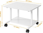Livofloral Under Desk Printer Stand, 20.5 x 15.7 Inches Printer Table for Home Office, Printer Cart with Wheels and Storage Shelf, Rolling Industrial Printers Cart, White