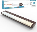 LED Under Cabinet Lighting Hardwired or Plug in, 18 Inch 9W, Dimmable 5 Color 2700K/3000K/3500K/4000K/5000K, Linkable Eyes Care Design Counter Lights for Kitchen, Sink, ETL Listed, Bronze