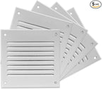 Repa Market 5-Pack 4x4 Inch Air Vent Cover/White Galvanized Steel Louvered Grill Cover with Mesh Screen/Wall or Ceiling Vent/Durable Flush Mount HVAC Register for Indoor and Outdoor Ventilation