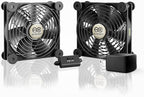 AC Infinity MULTIFAN S7-P, Quiet Dual 120mm AC-Powered Fan with Speed Control, UL-Certified for Receiver DVR PlayStation Xbox Component Cooling