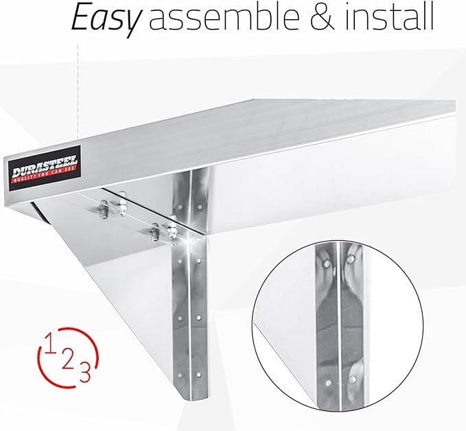 DuraSteel Stainless Steel Shelf - 36 Inch Wide x 14 Deep Commercial NSF Mounted Metal Wall Shelf Pantry Organizer Garage Storage Shelves - Rack Shelving Restaurant Kitchen Units Laundry Utility Room