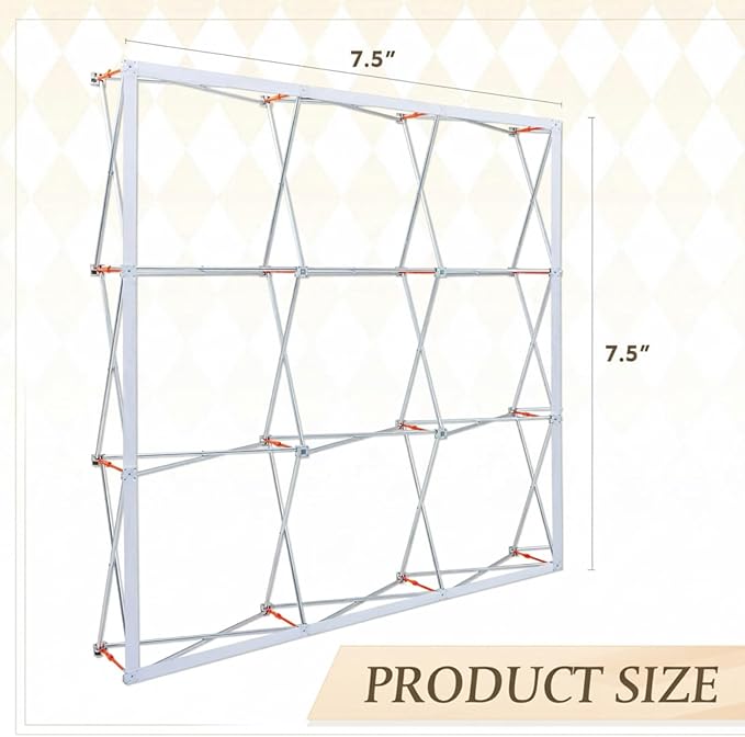 7.38 x 7.38 ft Portable Pop up Display Stand Trade Show Backdrop Tension Booth Collapsible Trade Show Booth for Exhibit, Conference, Weddings, Party, Collapsible Space Truss (Frame Only)