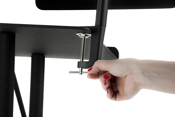 Truss Podium with Base and 23" Wide Top, 64"H, Includes iPad 2-4 and iPad Air Mount (Black Steel/Aluminum)
