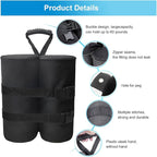 Extra Plus Large Canopy Weights Bag Leg Weight for Pop up Canopy Tent Gazebo Patio Instant Outdoor Sun Shelter,320LBS Tent Weight Sand Bags (4Pack Black)
