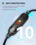 PLUGTUL 3FT GFCI Extension Cord with 3-Outlet, Auto Reset, 12/3 Outdoor Extension Cord with Lighted End, SJTW, ETL Listed, Black