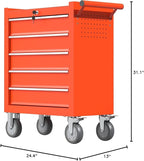 5-Drawers Garage Tool Chest, Large Capacity Tool Cabinet Heavy Duty Mechanic Rolling Tool Box Metal Locking Tool Cart with Drawers and Wheels for Storage