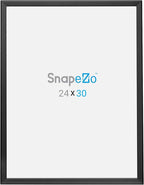 SnapeZo Poster Frame 24x30, Black, 1.25 Inch Aluminum Profile, Front-Loading Snap Frame, Wall Mounting, Professional Series