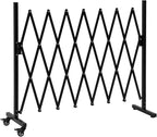 SMONTER Expandable Barricade Gate, 82" Metal Safety Barrier Gate with Casters, Accordion Garden Yard Fence Portable Dog Gates with Latch Indoor Outdoor