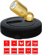 Picture Light Battery Operated, 3 Color Temperatures Picture Light with Remote, Indoor LED Spot Lights for Plants for Wall Frame Dartboard Art Painting Display Accent-Black Gold