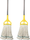 OFO Loop-End String Wet Mop, Heavy Duty Commercial Industrial Dust Mop , 67inch Stainless Steel Pole ,2- Pack