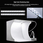 PULUZ Mini Photo Studio Light Box, Portable Folding Photo Shooting Tent with 2 LED Panels and 6 Colors Backdrops,Light Box Photography for Small Size Products