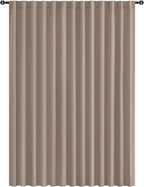 Hiasan Patio Sliding Room Divider Door Curtains - Extra Wide Privacy Room Thermal Insulated Blackout Curtain with Back Tab & Rod Pocket for Bedroom Partition(100 x 108 Inches, Camel)