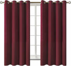BGment Blackout Curtains - Grommet Thermal Insulated Room Darkening Bedroom and Living Room Curtains, Set of 2 Curtain Panels (52 x 63 Inch, Burgundy)