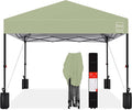 Best Choice Products 10x10ft 1-Person Setup Pop Up Canopy Tent Instant Portable Shelter w/ 1-Button Push, Case, 4 Weight Bags - Sage Green