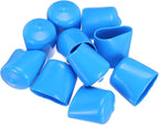 uxcell 10pcs Rubber End Caps 22mm(7/8") ID Vinyl Round End Cap Cover Screw Thread Protectors,Light Blue