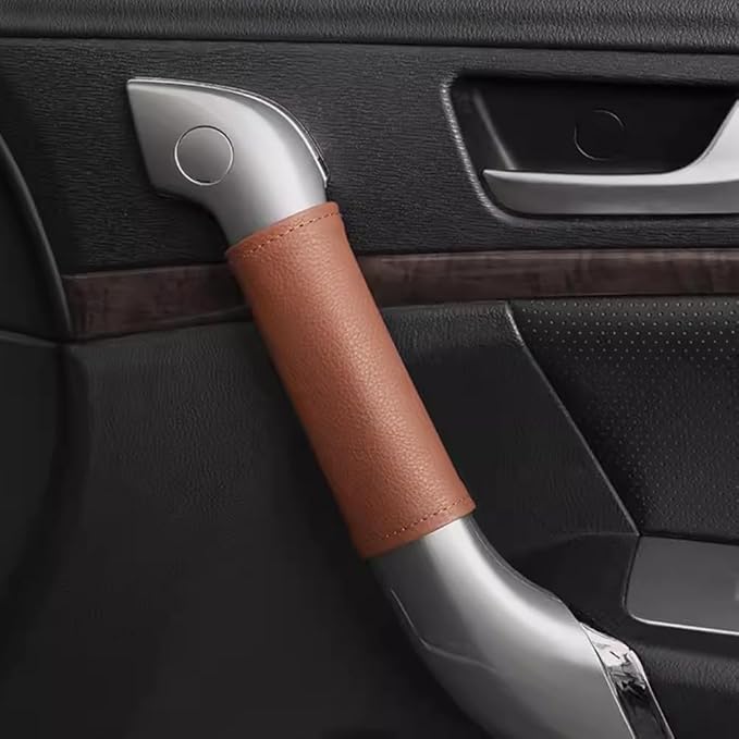 Car Grab Handle Cover,Soft Car Handle Protector,Car Grip Gloves, PU Leather Material,Interior Accessories for Most Cars,2Pcs