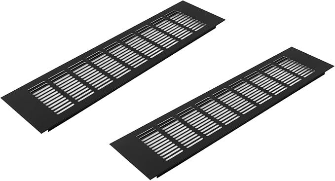 Vent Systems 15.75 x 3.94 (Outer Size) Air Supply Ventilation Grille - Pack of 2 - Brown Aluminum Rectangle Intake/Exhaust Door Vent Deflector - HVAC for Home Improvement Floor, Wall Duct Cover