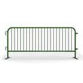 Angry Bull Barricades Metal Interlocking Steel Barricade (8.5 Ft. Heavy Duty, Flat Feet, Green Powder Coated, Set of 20)