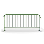 Angry Bull Barricades Metal Interlocking Steel Barricade (8.5 Ft. Heavy Duty, Flat Feet, Green Powder Coated, Set of 20)