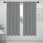 Easy-Going Rod Pocket Blackout Curtains for Bedroom, Room Darkening Window Curtains for Living Room, Thermal Insulated Noise Reduction Solid Window Drapes, 2 Panels(42x72 in, Light Gray)